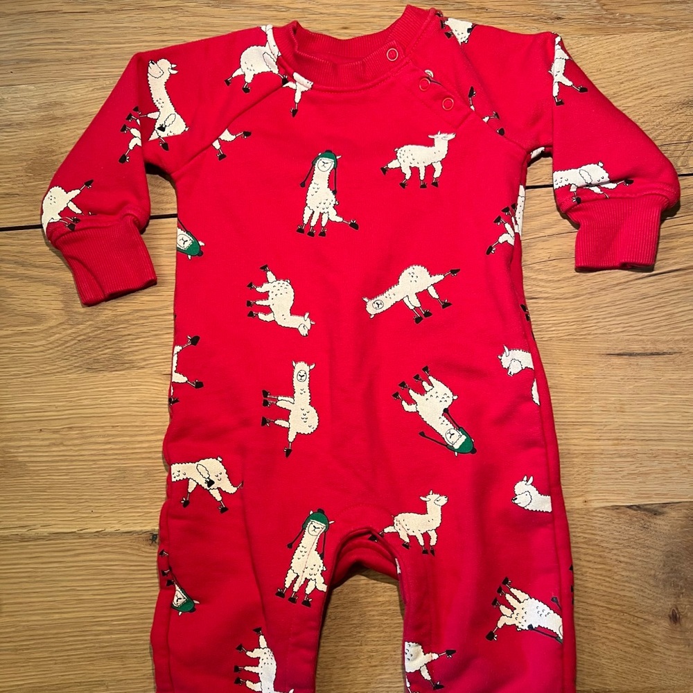 Hanna Andersson sweatshirt romper with snaps. Super cozy!